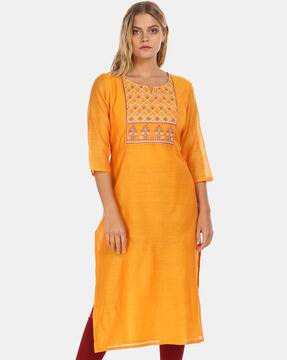 Mustard Kurtas for Women by KARIGARI 