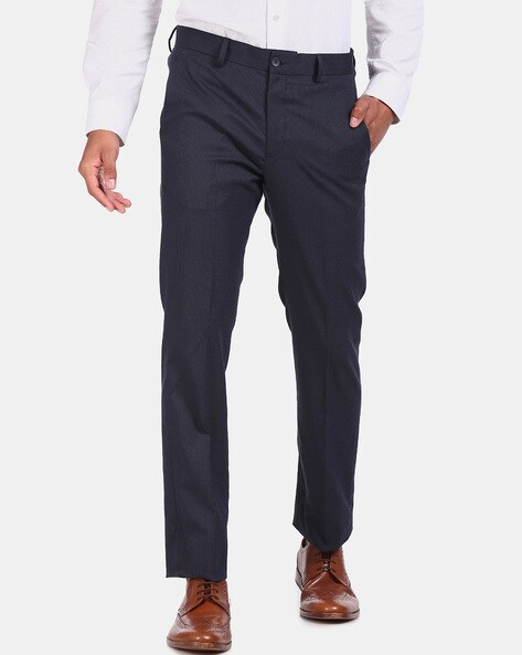 Buy Navy Blue Trousers & Pants for Men by EXCALIBUR Online