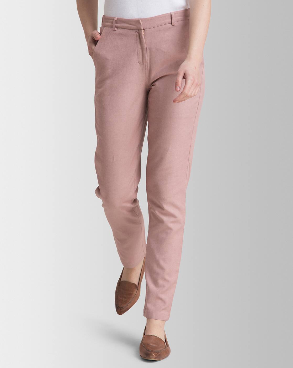 Buy Pink Trousers \u0026 Pants for Women by 
