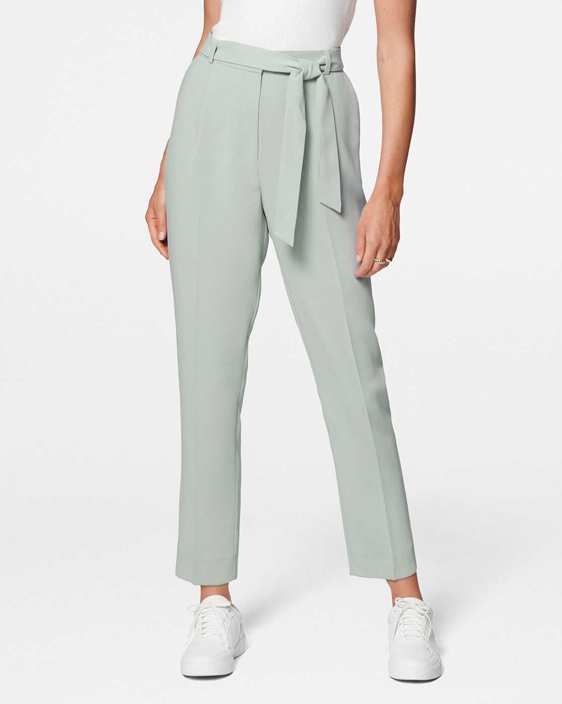 ASOS DESIGN linen soft tapered mom trousers in khaki  ASOS