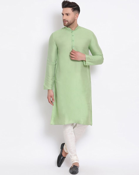 Buy Parrot Green 2-Piece Ethnic Suit for Men by Sanwara Online | Ajio.com