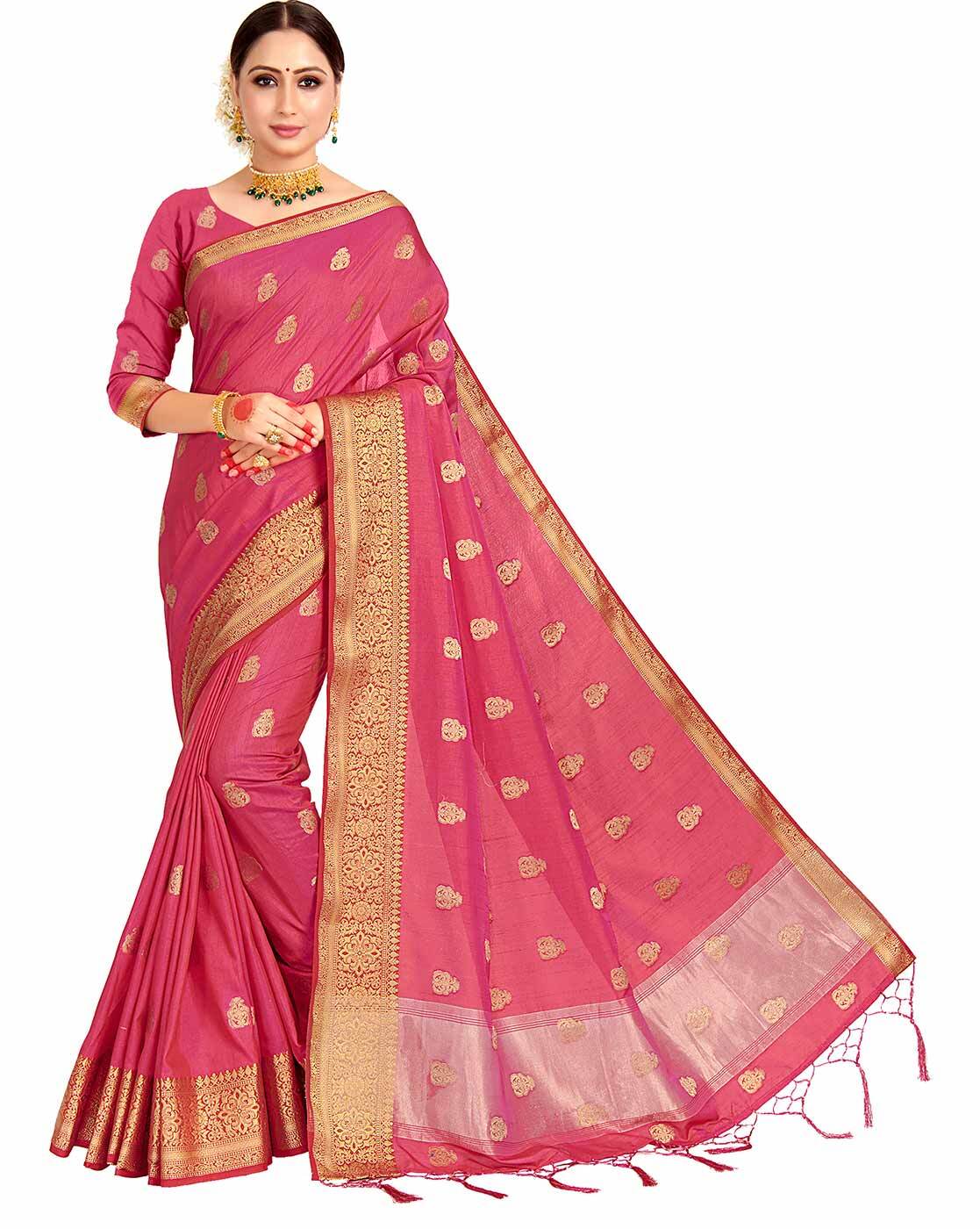 Buy Brown & Pink Sarees for Women by Florence Online | Ajio.com