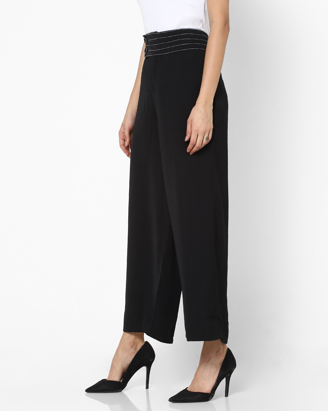 Buy Black Trousers & Pants for Women by MADAME Online