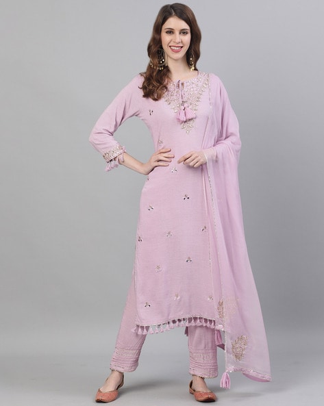 silk gota patti suit