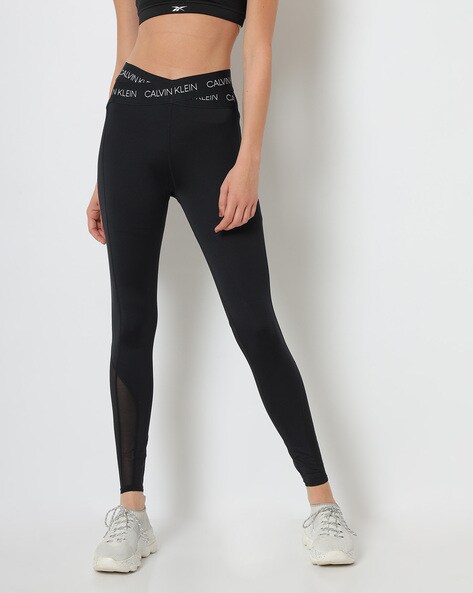 Calvin Klein Jeans High Waist Full Length Leggings - Black | eBay