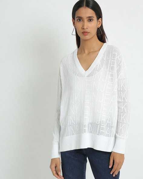 Sheer V-neck Cardigan