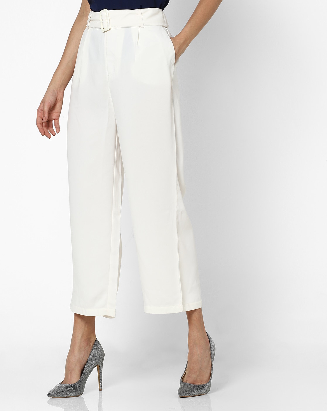 Madame Trousers and Pants  Buy Madame Black Solid Boot Cut Fit Trousers  Online  Nykaa Fashion