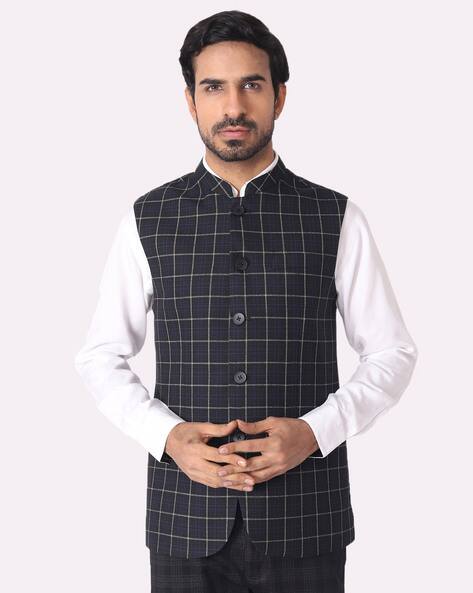nehru jacket check