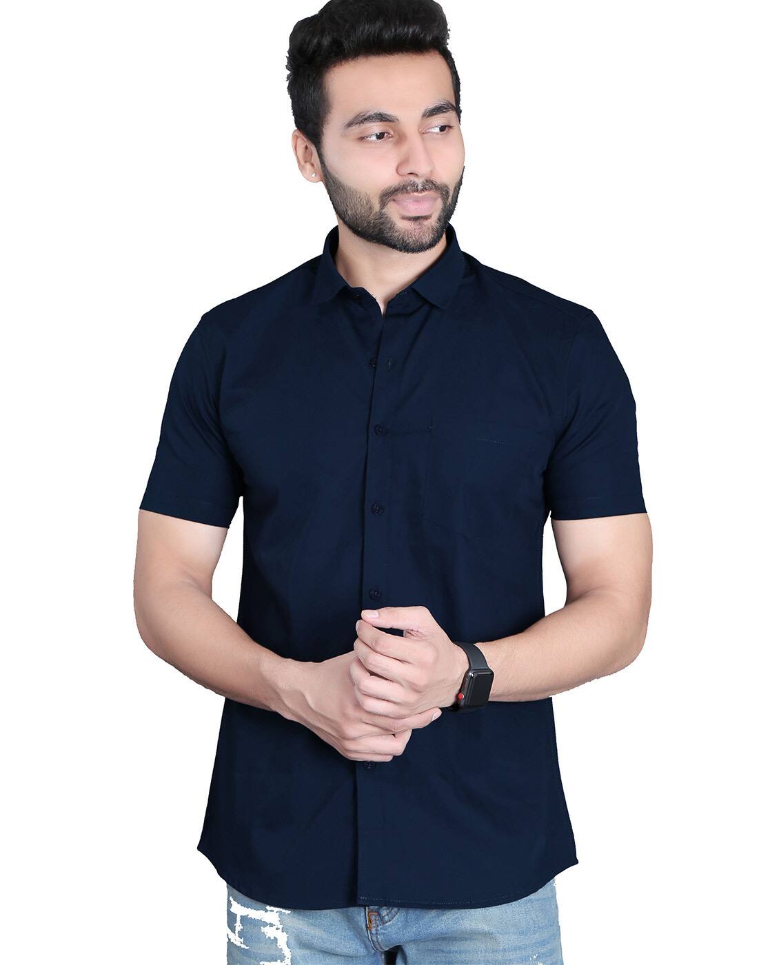 Navy Blue Shirts for Men by 5TH ANFOLD 