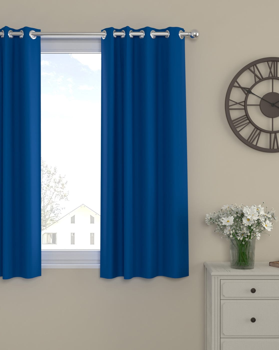 Buy Cobalt Blue Curtains Accessories For Home Kitchen By Rosarahome Online Ajiocom