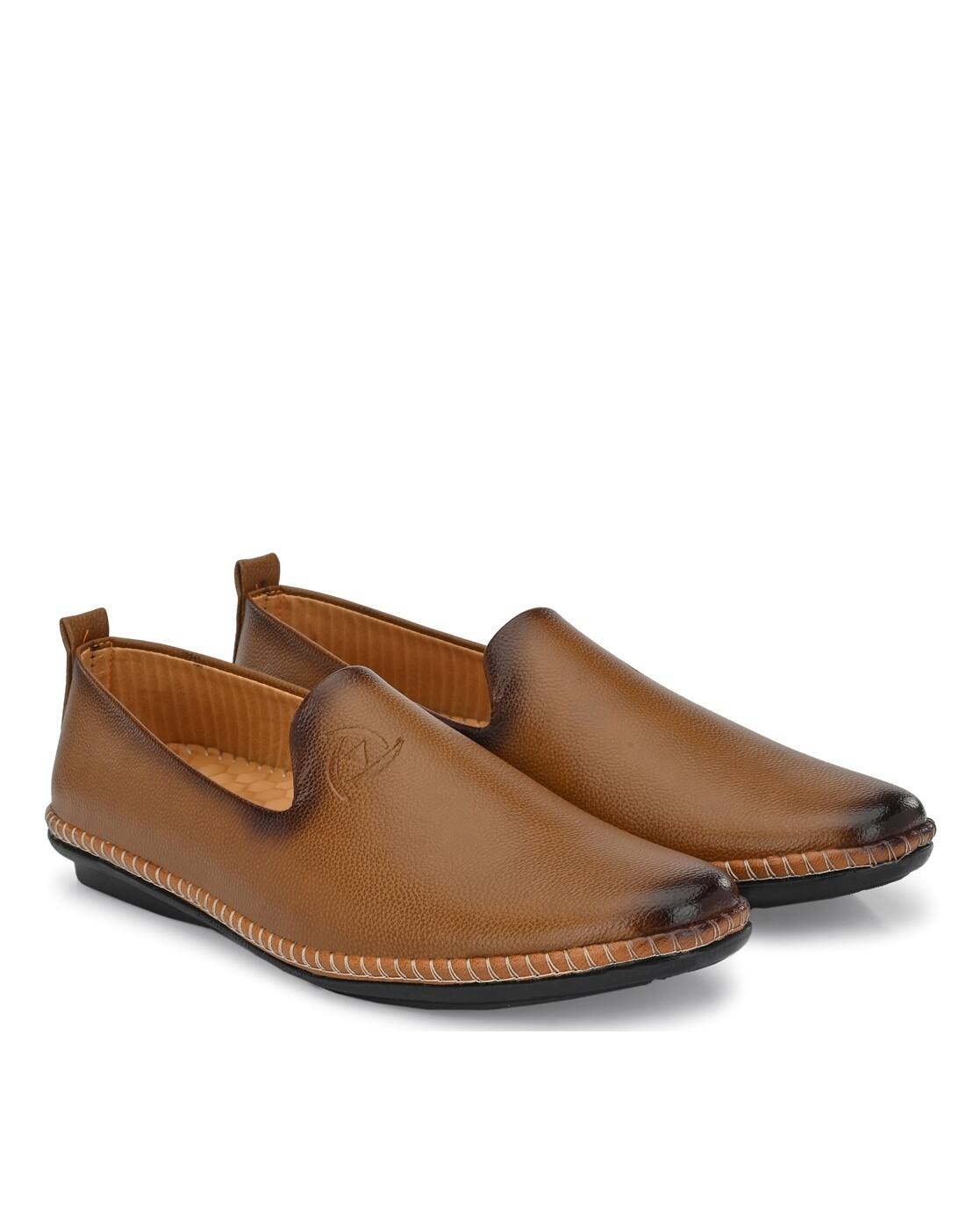 Loafers with Burnished Effect