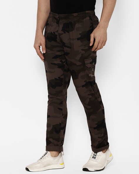 Kids Khaki Camouflage Trousers by ERL on Sale