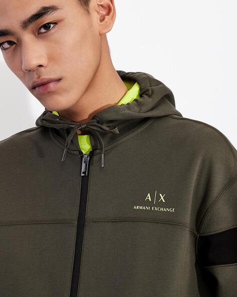 Armani green hoodie new arrivals