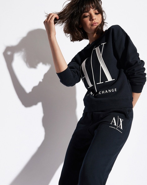 Buy Navy Blue Sweatshirt & Hoodies for Women by ARMANI EXCHANGE Online |  