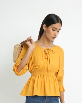 Buy Mustard Yellow Tops for Women by RIO Online