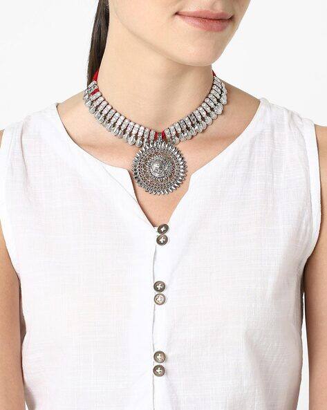 Buy Silver-Toned Necklaces \u0026 Pendants 