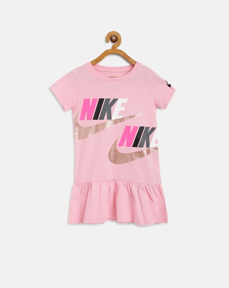 Pink and on sale white nike dress