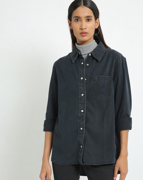 calvin klein jean shirt womens