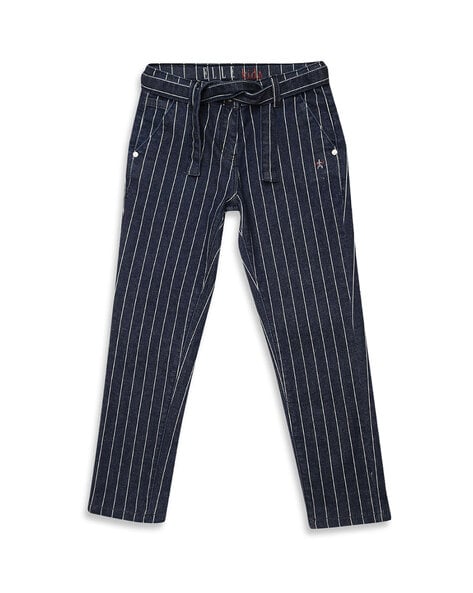 Elle Kids Striped Relaxed Jeans