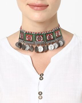 ajio silver choker