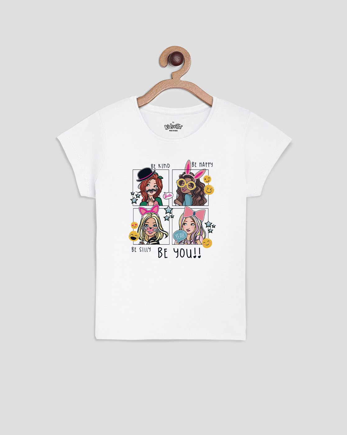 Buy White Tshirts for Girls by KIDSVILLE Online