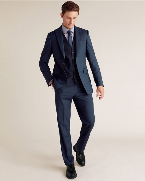 Marks & Spencer Single-Breasted Slim Fit Blazer with Peaked Lapel