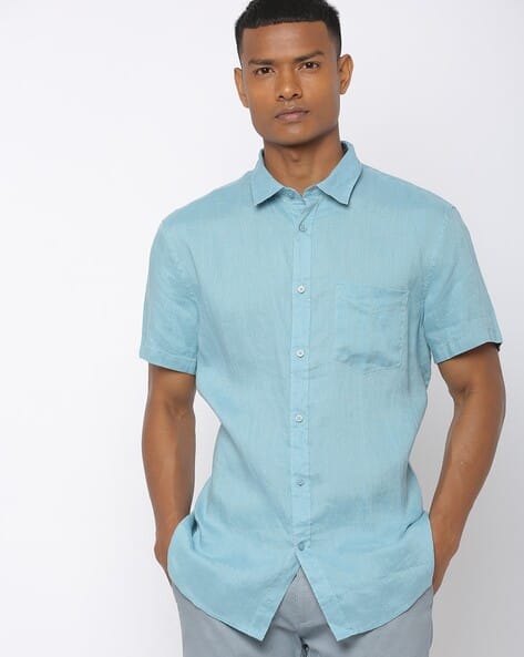 turquoise blue mens shirt