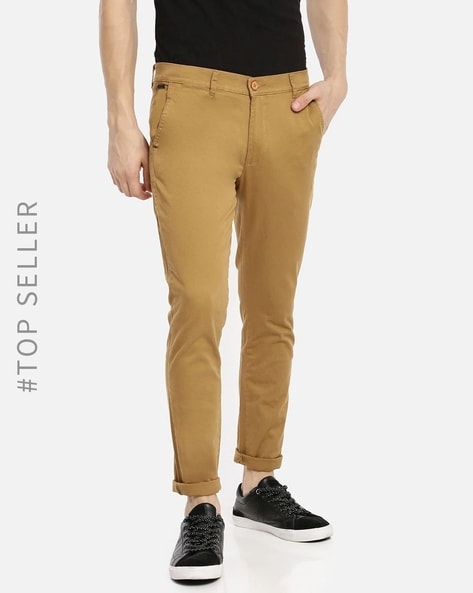 BUFFALO by FBB Slim Fit Men Khaki Trousers - Buy BUFFALO by FBB Slim Fit Men  Khaki Trousers Online at Best Prices in India | Flipkart.com