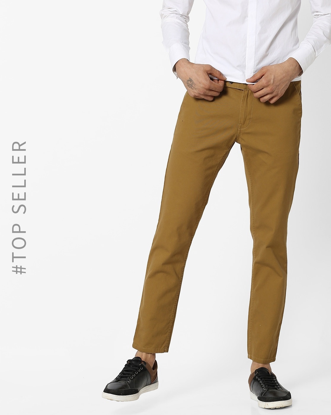 Buy Mens Brown Slim Fit Cargo Trousers for Men Online at Bewakoof