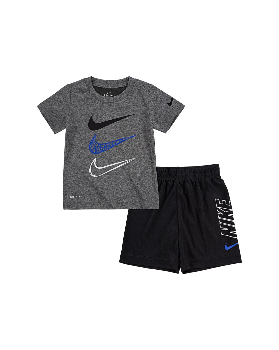 Nike Shorts Set - T-shirt/Shorts - Black/White/Grey