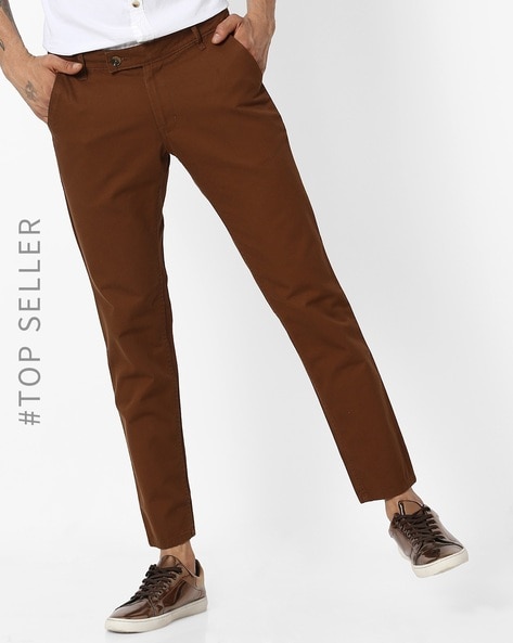 Buy Arrow Men Brown Mid Rise Solid Formal Trousers  NNNOWcom