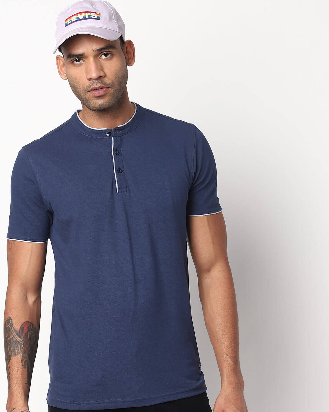 Buy Navy Tshirts for Men by DNMX Online 