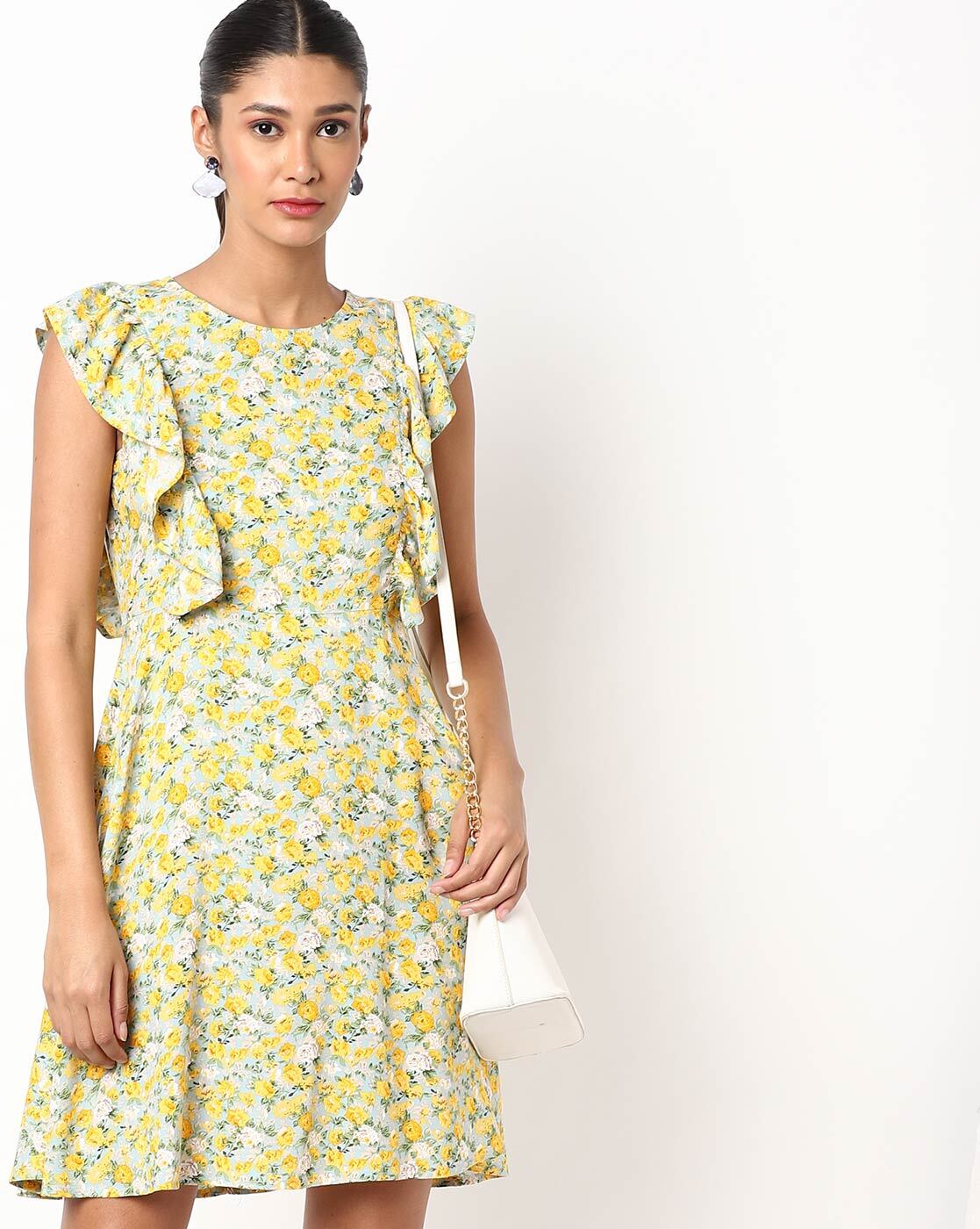 Vintage Puff Sleeve V-Neck Floral Cotton Dress by Nipon Boutique | Shop  THRILLING