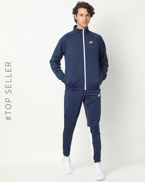 Mens nike best sale navy tracksuit