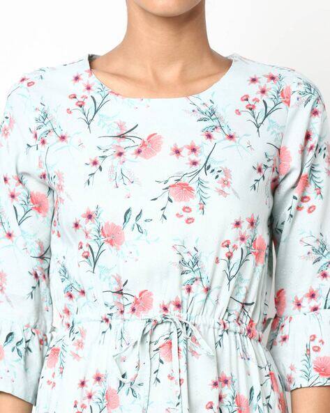 Floral Print Fit & Flare Dress view 3