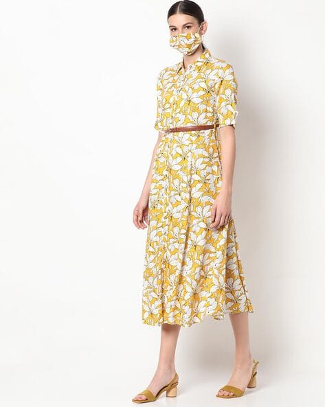 Mustard Yellow Dresses for Women by Fig 
