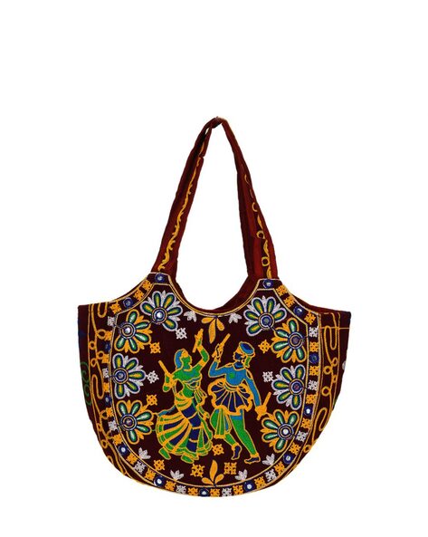 The Happy Handbag Women Handbag | Girls Handbag | Handbag | Shopping Bag |  Pabiben Rebari Bag| Carry Bag | Boho Bag | Rajasthani Bag for Women |  Embroidered Bag with kutch work |