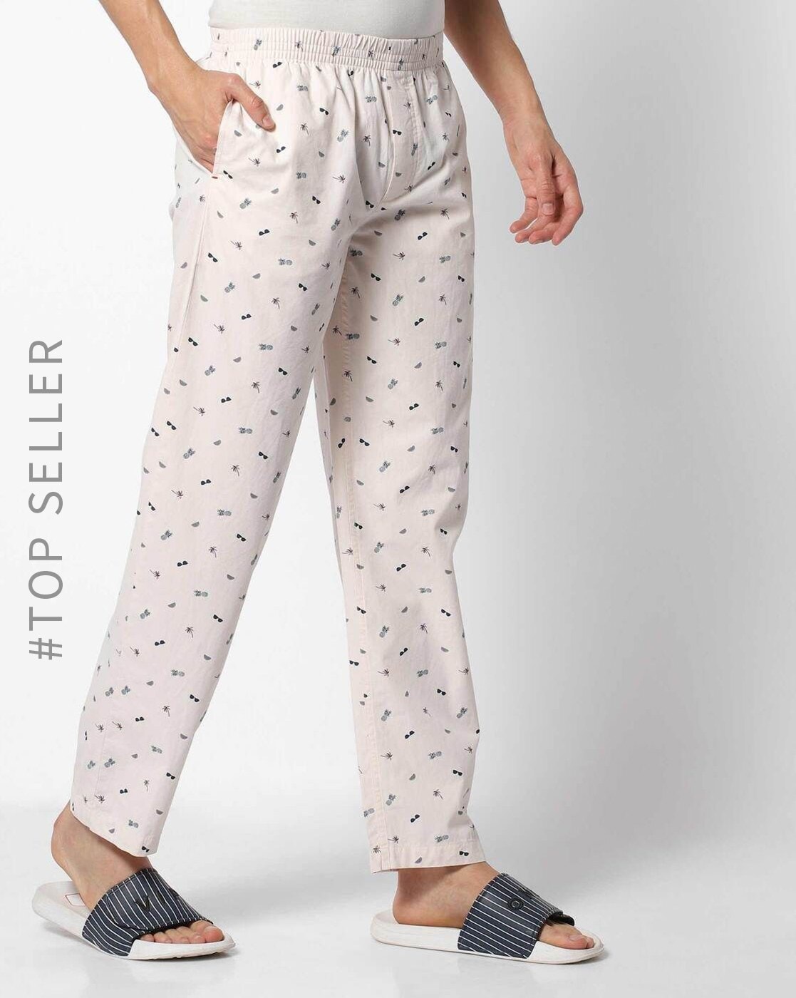 White - cotton - pyjama pant for men