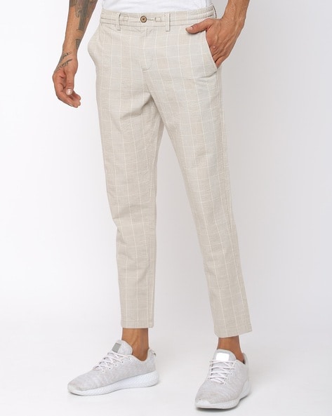 Men's Formula Cropped Check Pants Trouser,Mens Chinos Slim Fit  Stretch,Waist Fitness Suit Trousers,Cotton Classic Button Trousers,Vintage  Styled Formal Suit Trousers 3,34 : Amazon.co.uk: Fashion