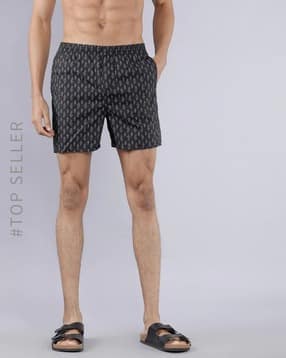 the indian garage co Micro Print Shorts with Slip Pockets-picture-40