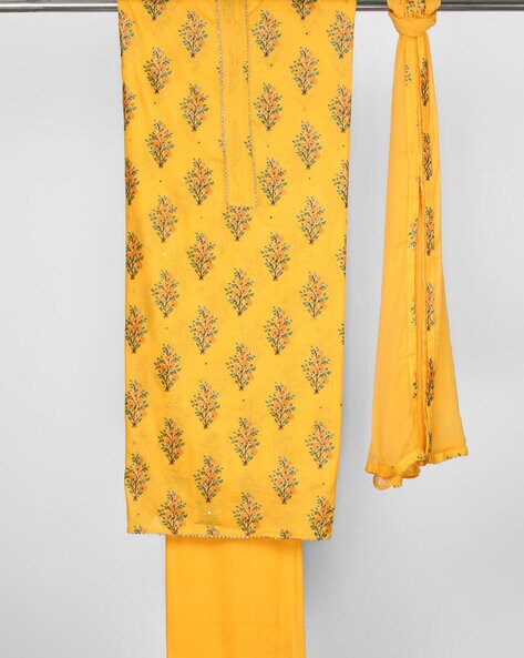 Buy Mustard Yellow Dress Material for Women by CHHABRA 555 Online | Ajio.com