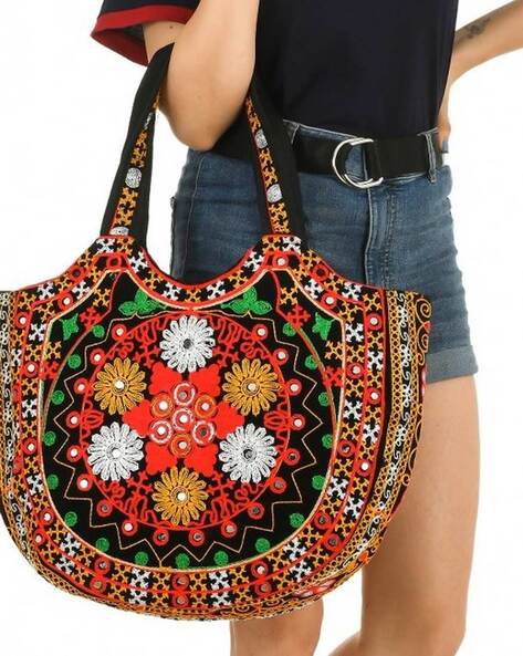 Buy Banjara Vintage Embroidery Mirror & Coin Work Sling Bag Online l  iTokri.com by KACHCHH JI CHHAAP l iTokri आई.टोकरी