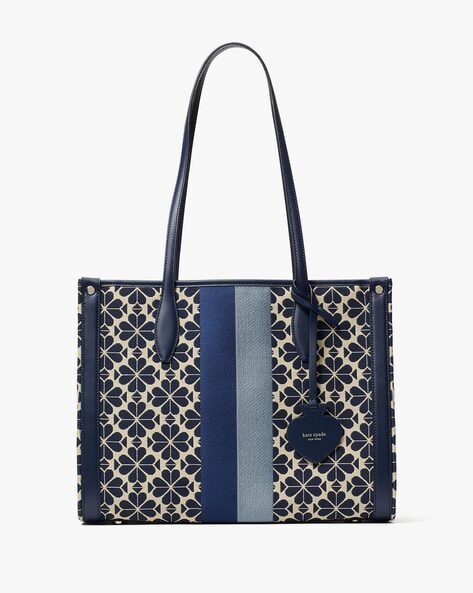SALE (ENDS 4 SEPT) Kate Spade Knott Striped Medium Crossbody Tote Top  Handle Satchel Straw Classic Blue Multi, Women's Fashion, Bags & Wallets, Tote  Bags on Carousell