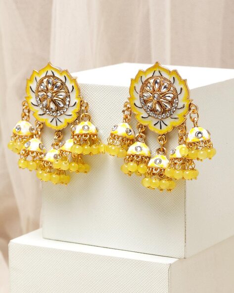 Shop Gold finish kundan earrings for Women Online from India's Luxury  Designers 2024