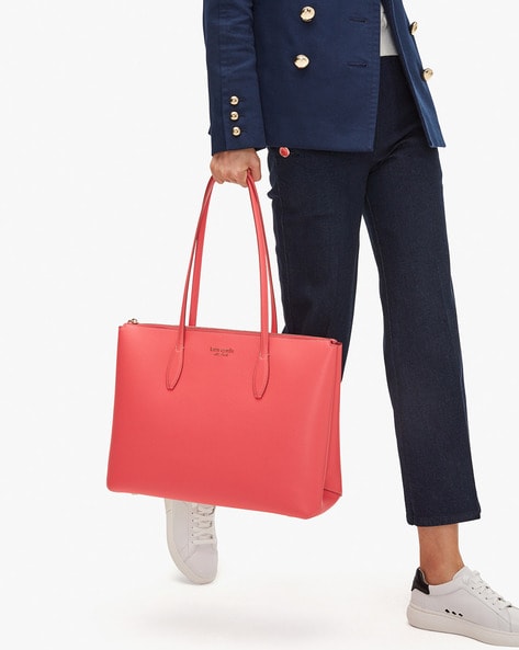 Kate Spade New York All Day Large Leather Zip Top Tote Bag - Blazer Blue