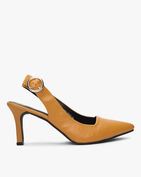 mustard slingback heels