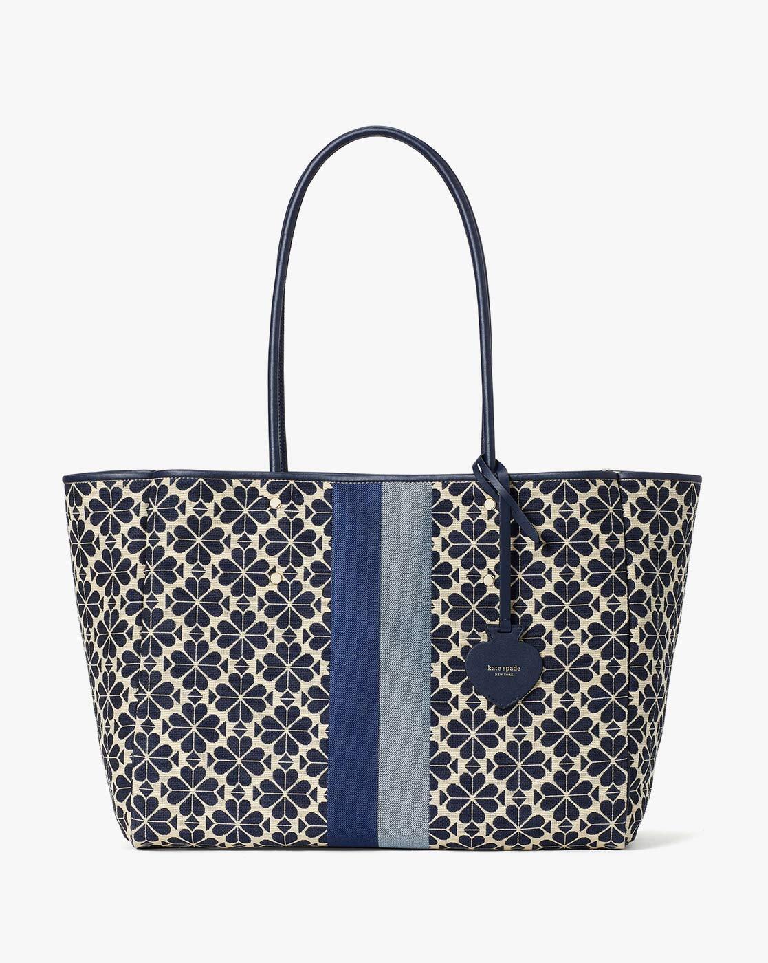 Buy KATE SPADE Spade Flower Jacquard Stripe Everything Tote Bag | Blue  Color Women | AJIO LUXE