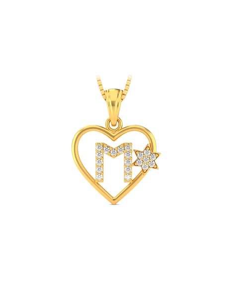 Letter M Gold Pendant