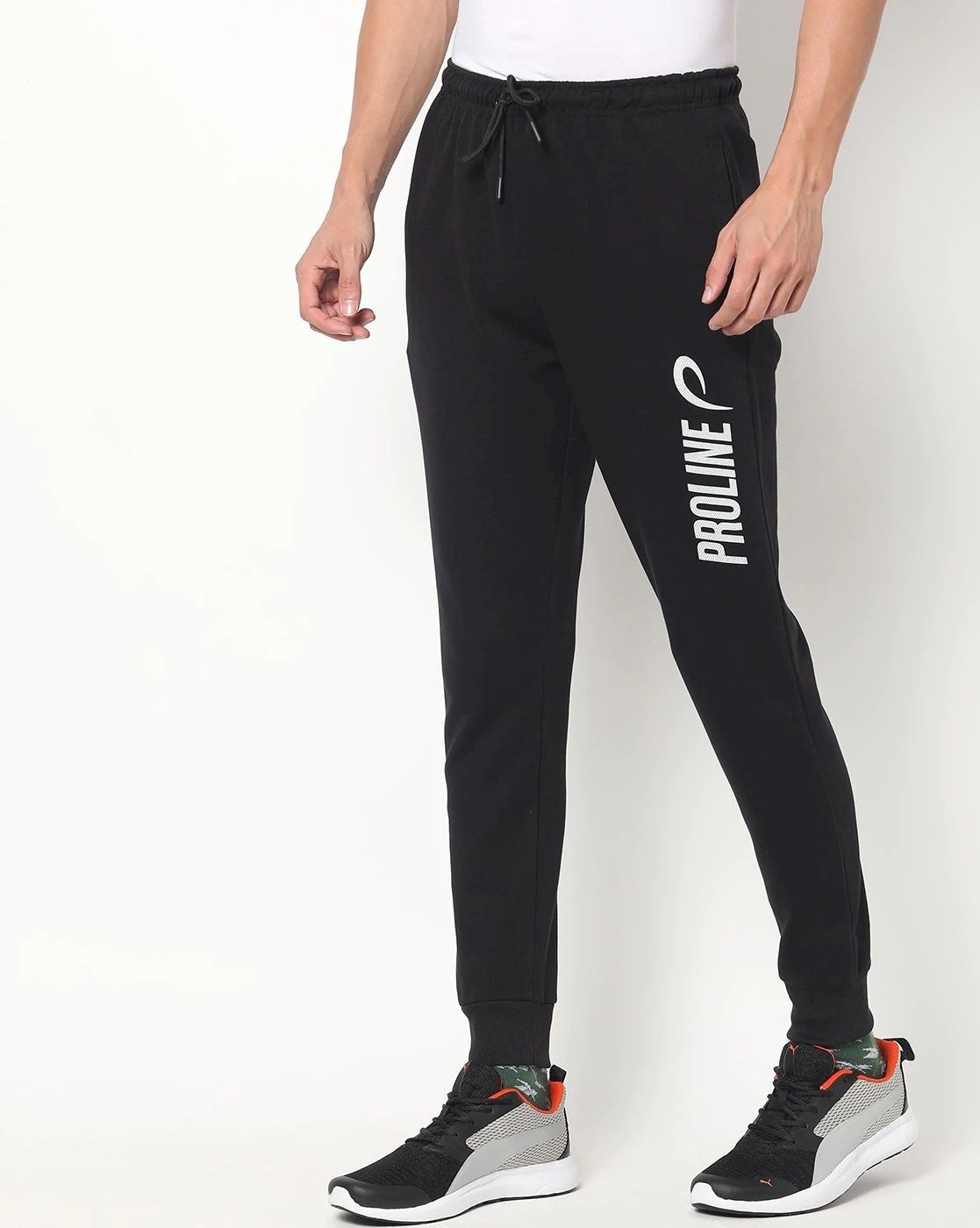 Buy PROLINE Black Solid Cotton Regular Fit Men's Track Pants | Shoppers Stop