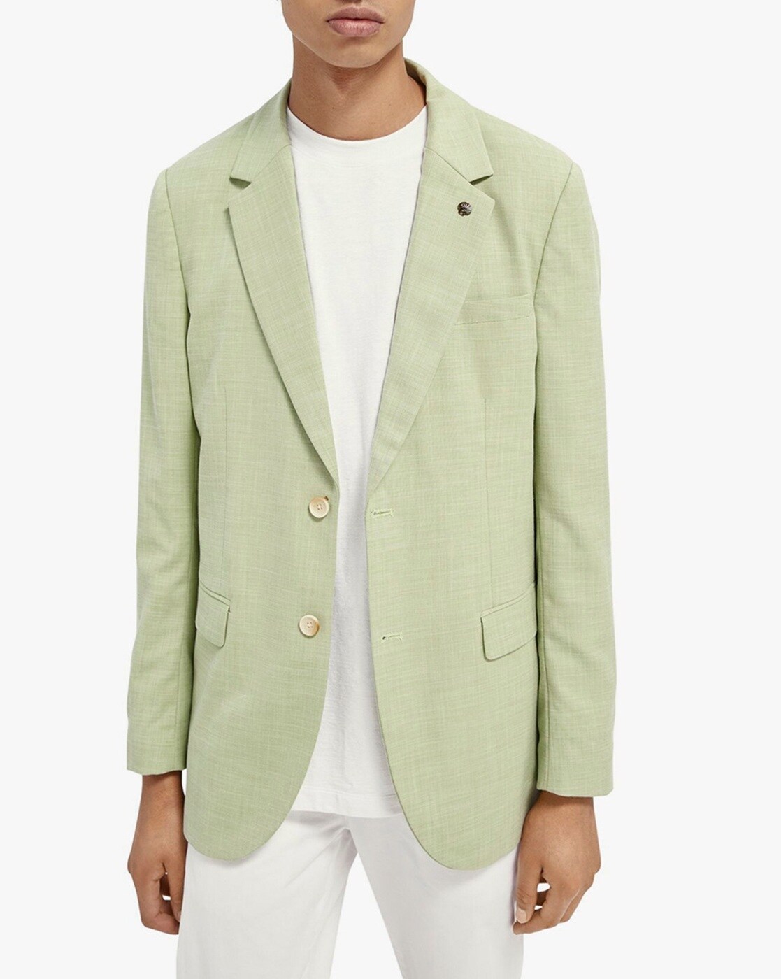 light green double breasted suit